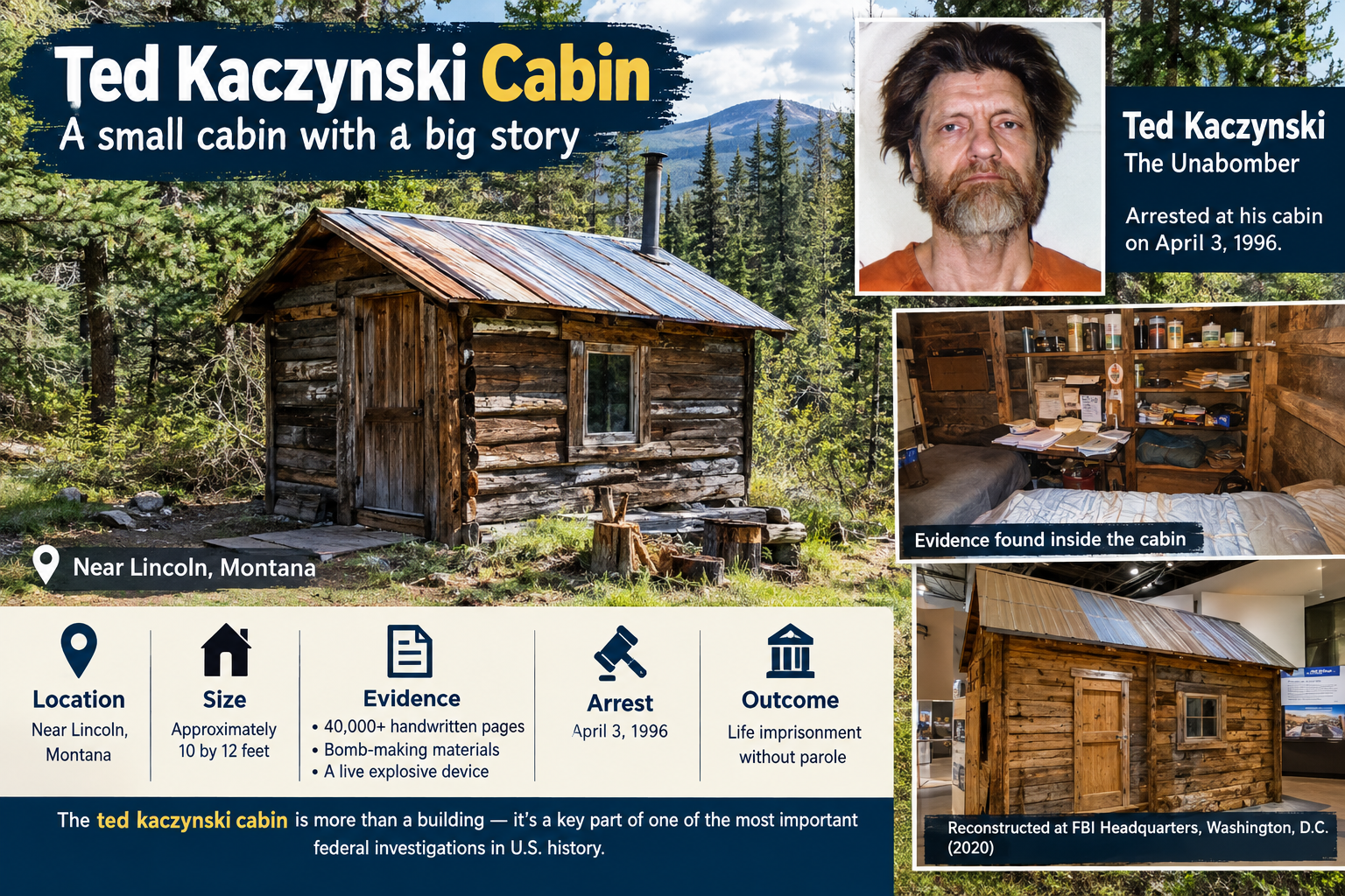 Ted Kaczynski Cabin: History, Investigation, Evidence, and Legacy 1 ted kaczynski cabin