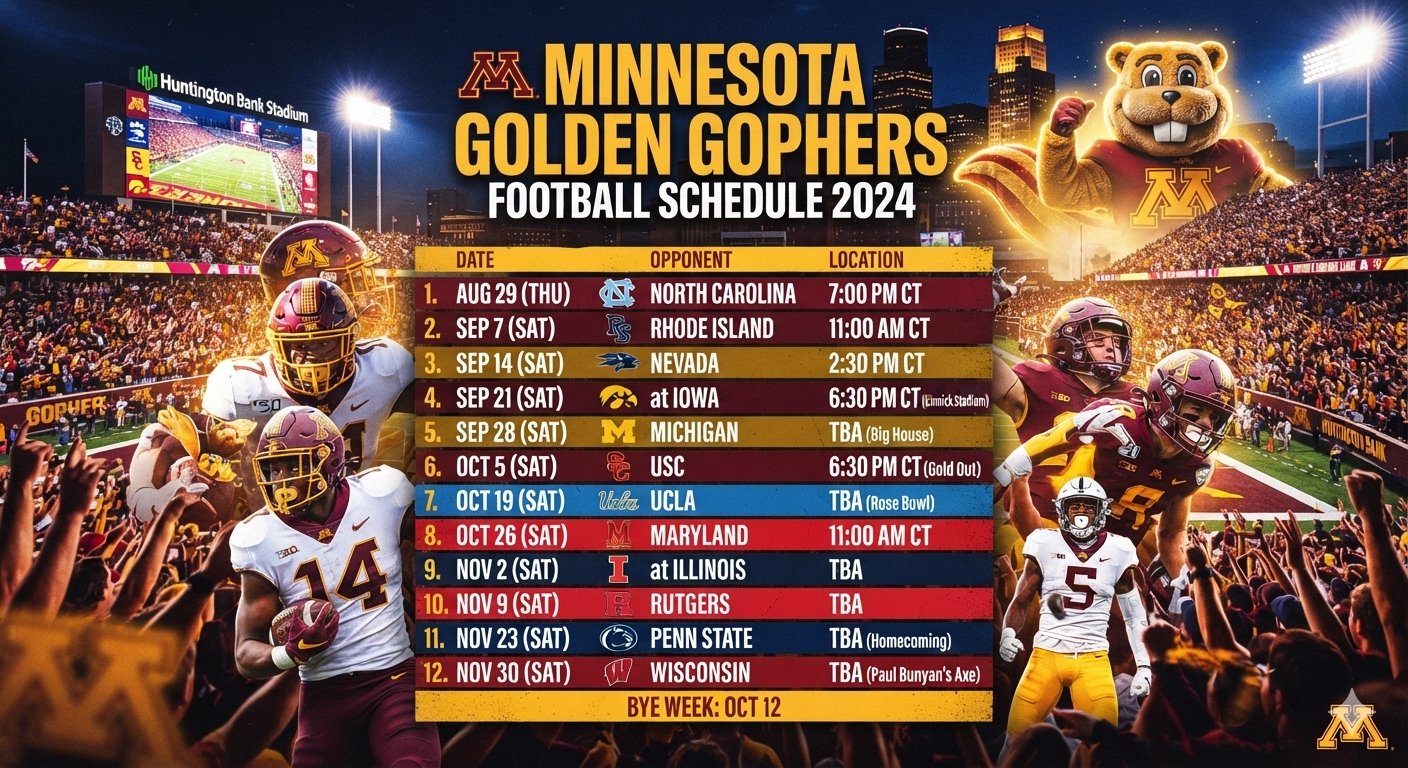 Minnesota Football Schedule: Complete 2026 Guide, Opponents, Dates, and Game Details 1 minnesota football schedule