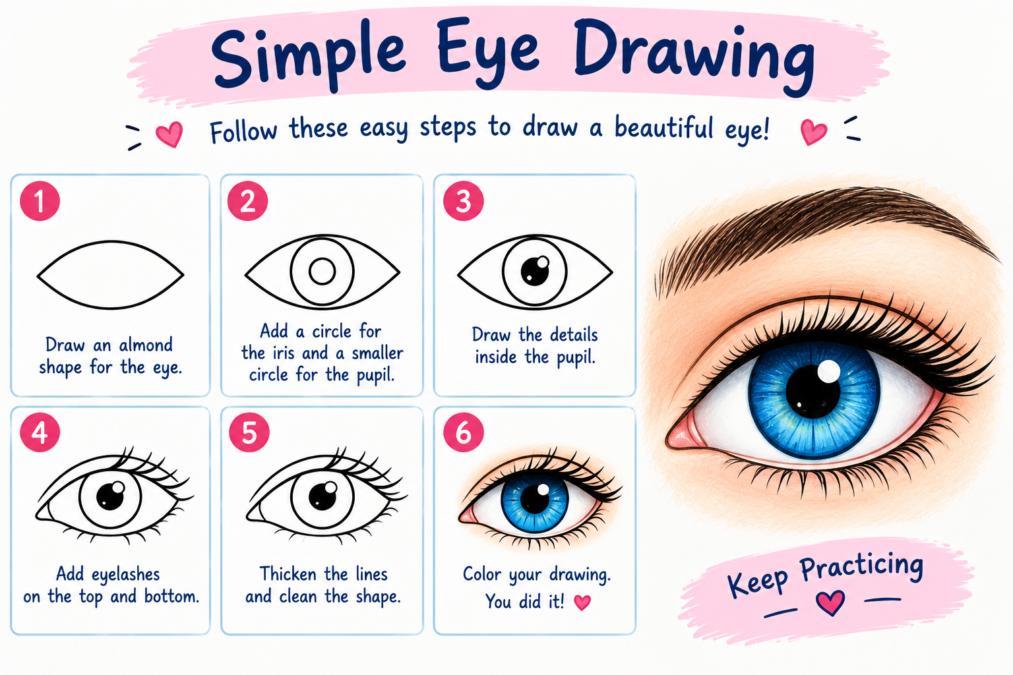 simple eye drawing for beginners