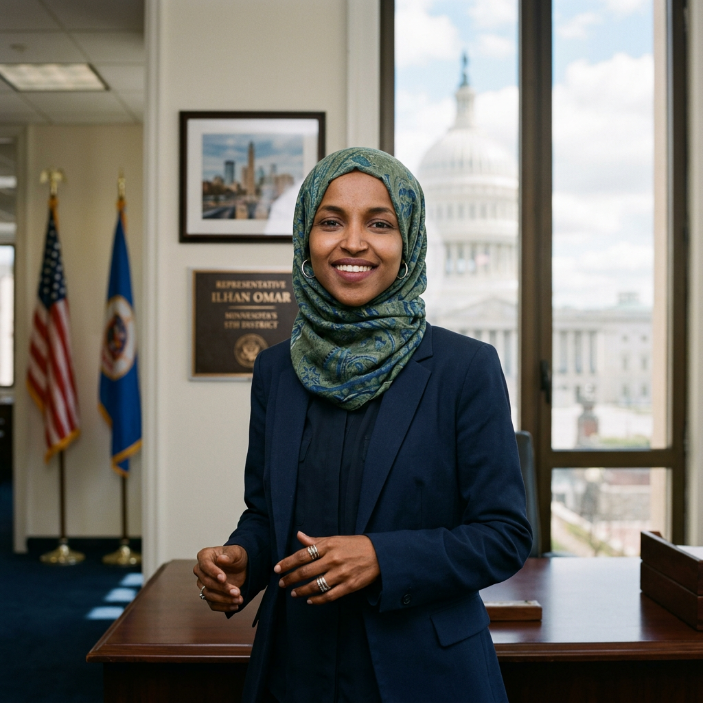 Ilhan Omar portrait – what happened to Ilhan Omar