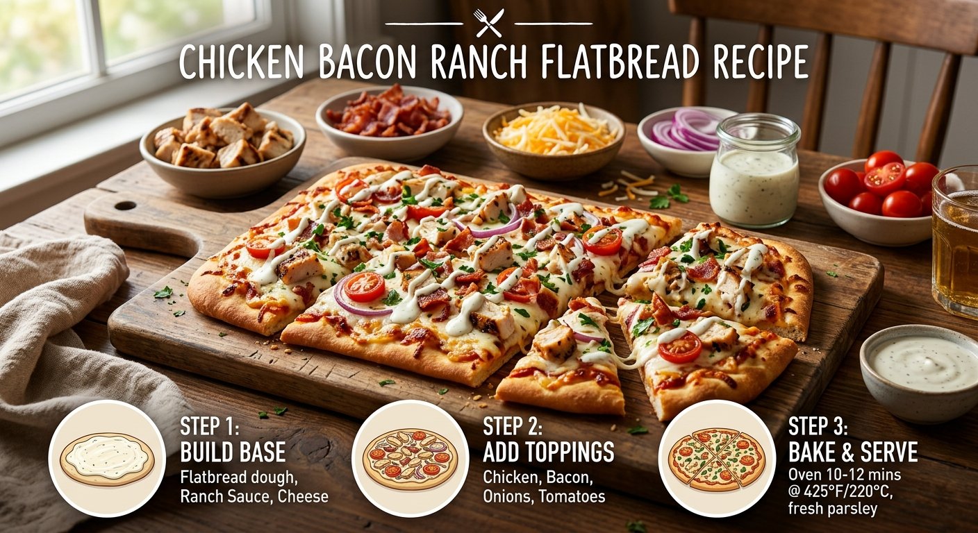 chicken bacon ranch flatbread recipe